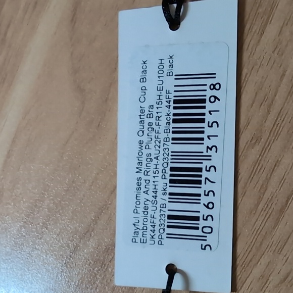 Playful Promises Black Plunge Bra 44H & High Waisted Panty Plus Size 22 - Picture 7 of 10